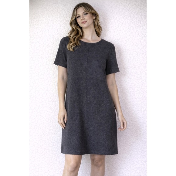 Zara Dresses & Skirts - ZARA Gray Short‎ Sleeve Knit Dress Womens Casual Tunic
